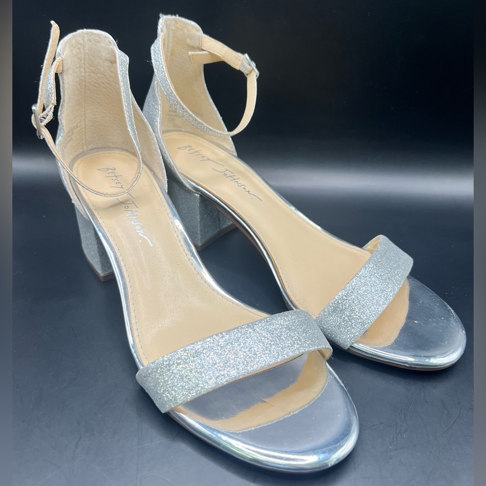 Betsey Johnson Silver Glitter Women's‎ Sandals- Miri, Size:7.5M